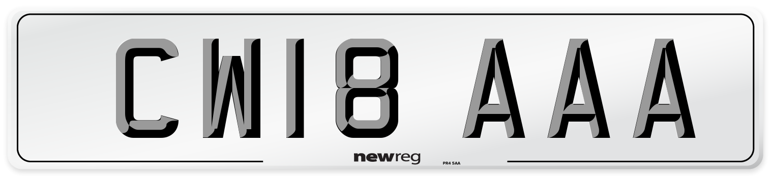 CW18 AAA Number Plate from New Reg